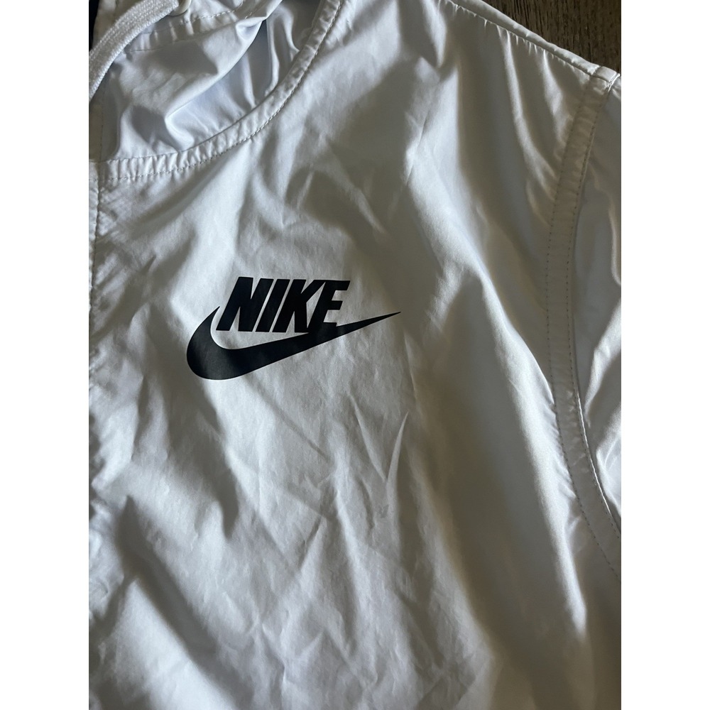 Women's Nike Windbreaker Black/White Zipper Lightweight Jacket Hoodie Size Small - Picture 6 of 8
